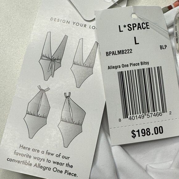 L*Space Allegra Convertible Ties One-Piece Swimsuit Bitsy Cut Women Large NWT - Picture 12 of 13